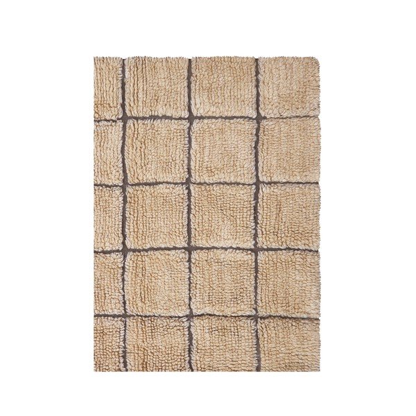 Handgewebter Wollteppich in Bernsteinfarbe, 170 × 240 cm Mosaic Amber - Lorena Canals-image-4