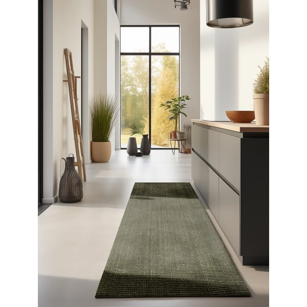 Khaki-farbener Jute-Läufer 80 × 200 cm Bouclé - Hanse Home-image-1