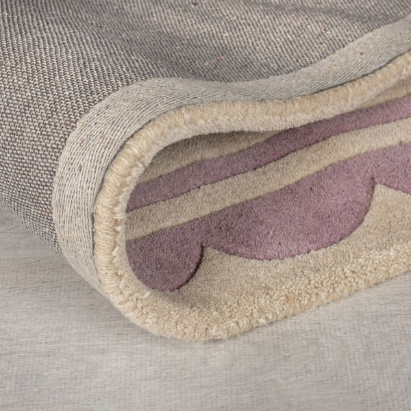 Handgewebter Läufer aus Wolle in den Farben Violett und Natur, 80 x 230 cm Lois Scallop - Flair Rugs-image-2