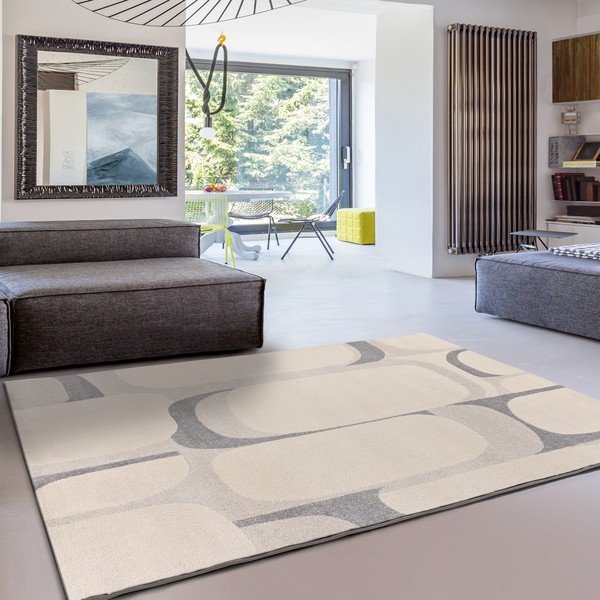 Hellgrauer/cremefarbener Teppich 133x190 cm Porto – Universal-image-1