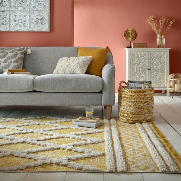 Gelber Teppich 160 × 230 cm Moroc Larache - Flair Rugs-image-1