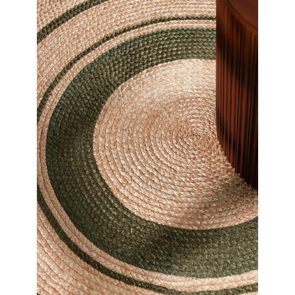 Doppelseitiger, handgewebter runder Jute-Teppich in Naturfarbe, Ø 200 cm Basil - Hanse Home-image-2