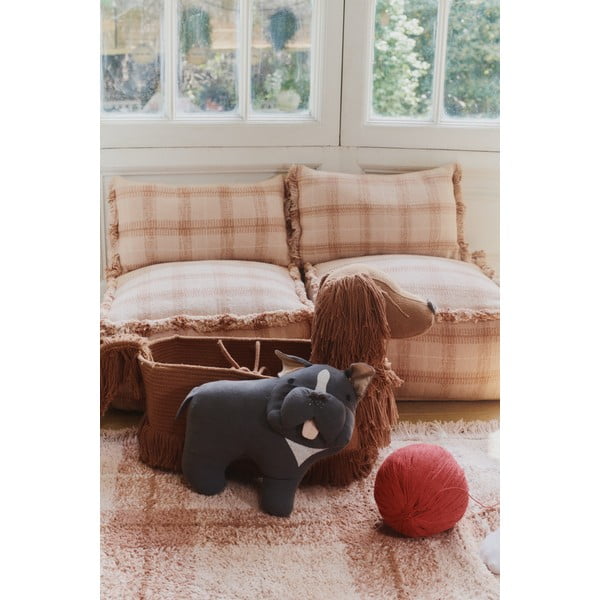 Hellrosa, waschbarer/handgewebter Baumwollteppich, 140 x 190 cm Tartan Rose - Lorena Canals-image-2