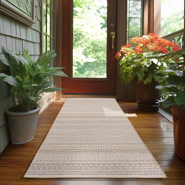 Beigefarbener Läufer für den Innen- und Außenbereich, 80 × 250 cm Desert 1303 - Ayyildiz Carpets-image-1