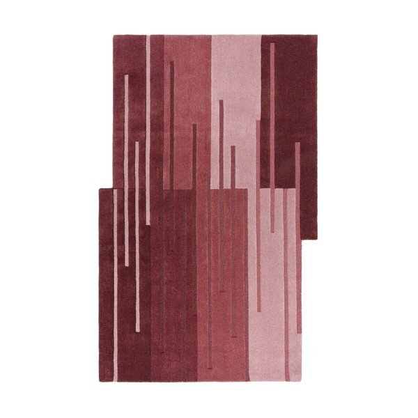Weinroter, handgewebter Wollteppich, 200 × 290 cm Split Ombre Shaped - Flair Rugs