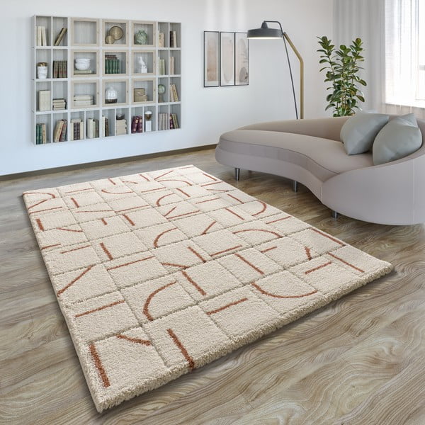 Teppich in Ziegelrot und Creme, 160 × 230 cm Brenda - Universal-image-1