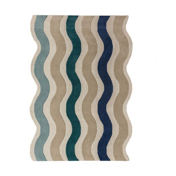 Blauer, handgewebter Wollteppich, 200 × 290 cm Cascade Wool - Flair Rugs