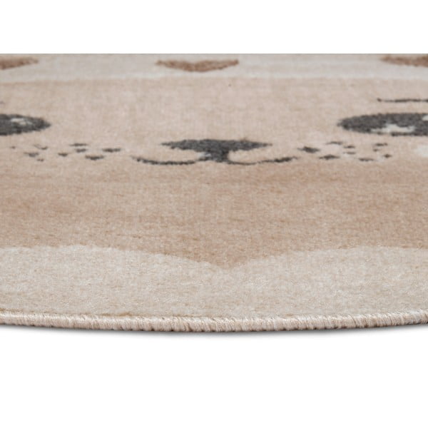 Beiger Kinderteppich, Durchmesser 140 cm Cat - Hanse Home-image-2