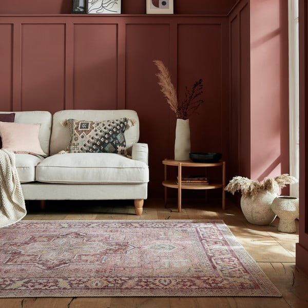 Hellroter, waschbarer Teppich mit einem Anteil an recycelten Fasern, 120 × 170 cm Windsor - Flair Rugs-image-1