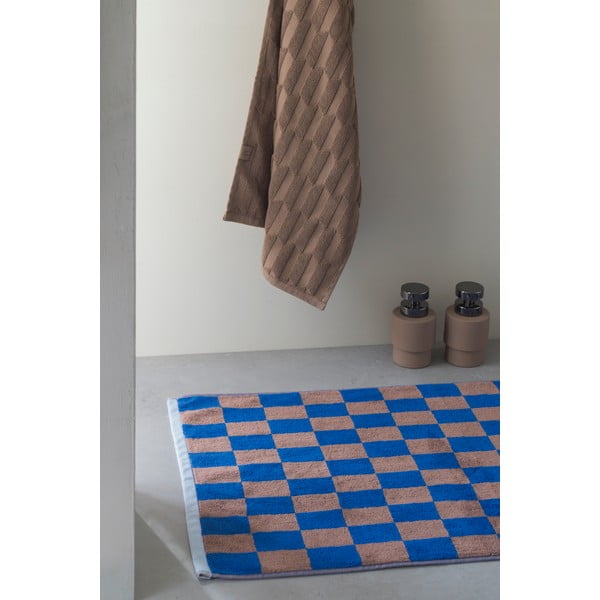 Blau-brauner Badezimmerteppich aus Bio-Baumwolle, 50 x 80 cm Retro - Mette Ditmer Denmark-image-2