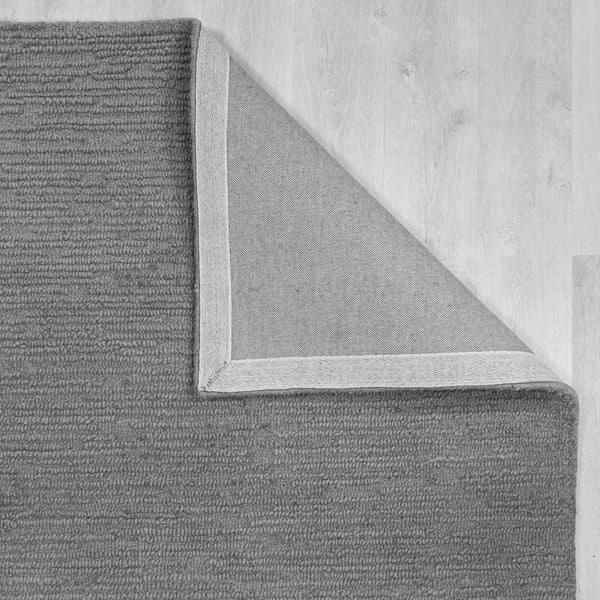 Grauer, handgewebter Läufer aus Wolle, 80 × 230 cm Harris Boucle - Flair Rugs-image-3