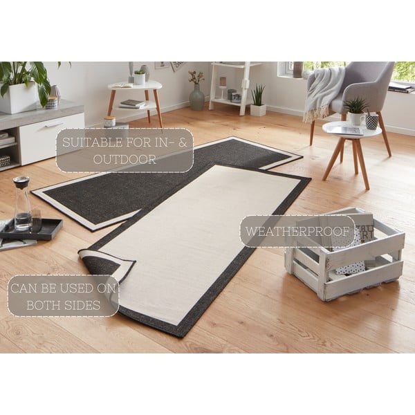 Schwarzer/beige Teppich für Innen- und Außenbereiche 80x250 cm Panama – Hanse Home-image-4