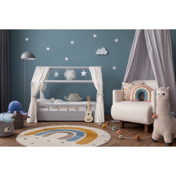 Ockergelber/elfenbeinfarbener Kinderteppich, Ø 133 cm Joyful Gold - FD-image-1