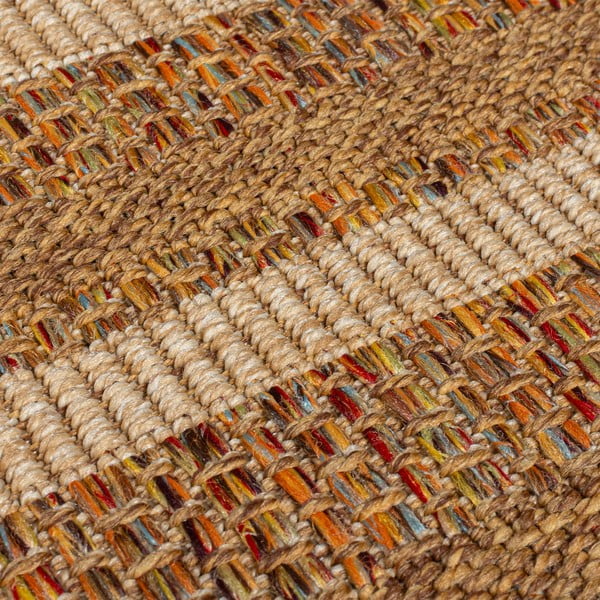 Laufmatte für den Außenbereich in Naturfarbe, 80 x 230 cm Layla Border - Flair Rugs-image-3