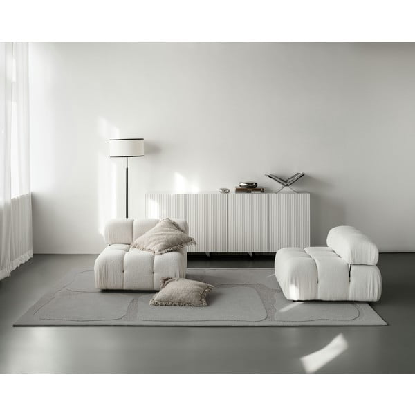 Grauer Wollteppich 160 × 230 cm Morphic Organica - Agnella-image-2