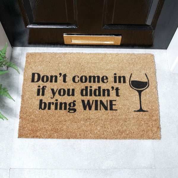 Fußmatte aus Kokosfasern, 40 x 60 cm Without Wine - Artsy Doormats-image-2