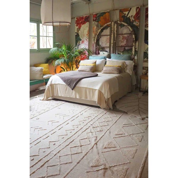 Weißer, waschbarer, handgewebter Baumwollteppich, 170 x 240 cm Tribu Natural - Lorena Canals-image-1