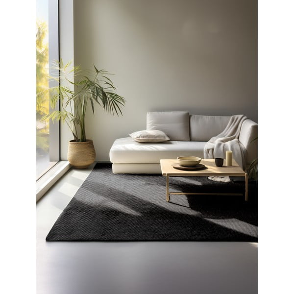 Schwarzer Jute-Teppich 120 × 170 cm Bouclé - Hanse Home-image-1