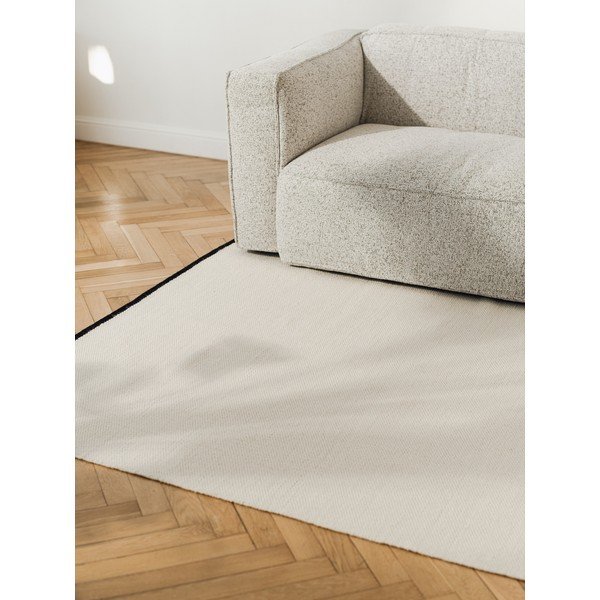 Beiger, handgewebter Wollteppich, 140 × 200 cm Mavi - noo.ma-image-3