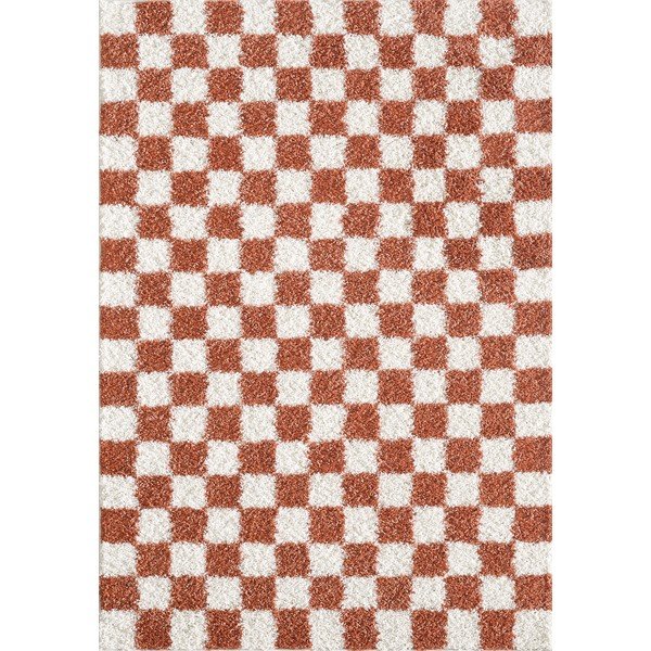 Cremefarbener/terrakottafarbener Teppich, 80 × 150 cm Grida - ESTE
