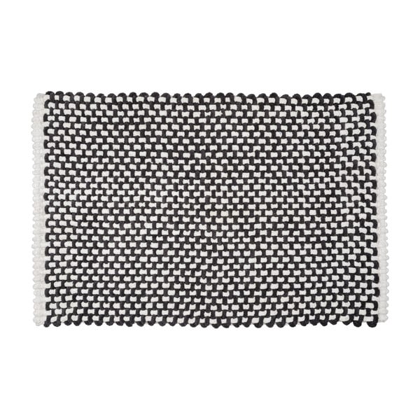 Schwarz-weißer Textil-Badezimmerteppich, 50 x 80 cm Covelo - Wenko