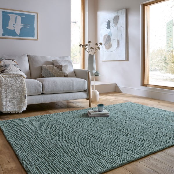 Graublauer, handgewebter Wollteppich, 200 × 290 cm Harris Boucle - Flair Rugs-image-1