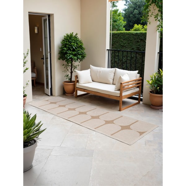 Laufmatte für drinnen und draußen in Beige und Elfenbein, 80 x 250 cm Duet Bowen - Hanse Home-image-1