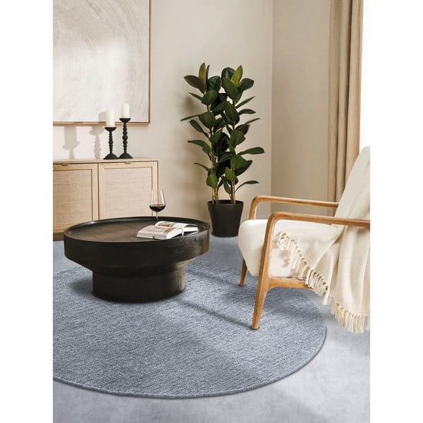 Grauer, handgewebter, runder Wollteppich, Ø 200 cm Francois - Villeroy&Boch-image-1
