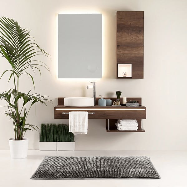 Dunkelgraue Badezimmervorleger für das WC, 2er-Set, 80 x 50 cm Bati - Restilo-image-1