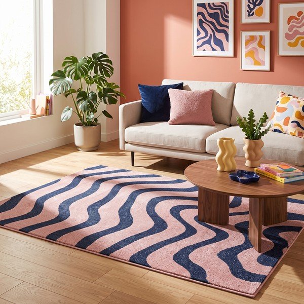 Blauer/rosa Teppich 160x230 cm Aurora – ESTE-image-3