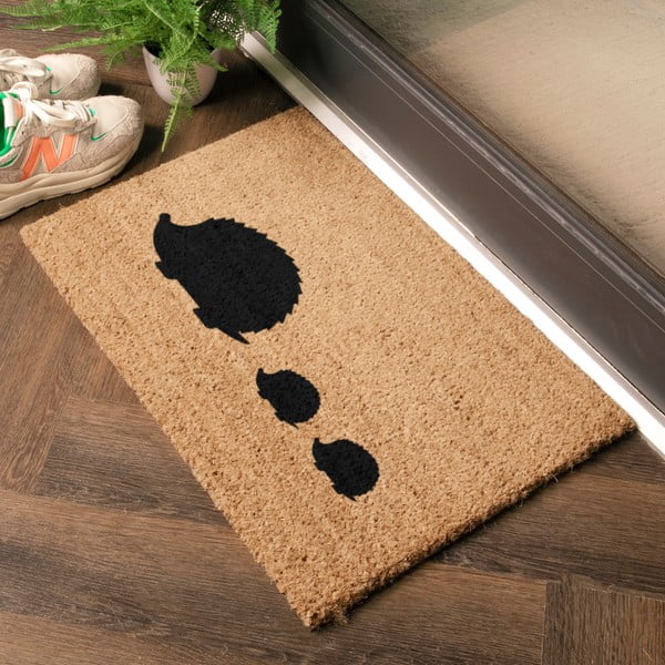 Fußmatte aus Kokosfasern, 40 × 60 cm Hedgehog Family - Artsy Doormats-image-1