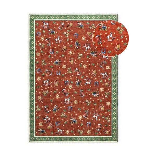 Roter/grüner Teppich mit Weihnachtsmotiv, 160 × 230 cm Toy's Delight Nostalgic Noel Red Green - Villeroy&Boch