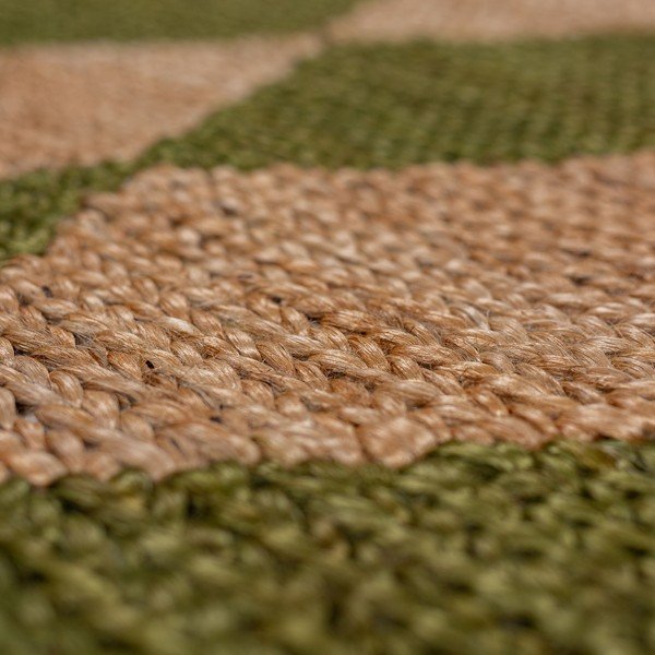 Grüner/naturfarbener, handgewebter Läufer mit Juteanteil, 80 x 230 cm Effie Diamond - Flair Rugs-image-2