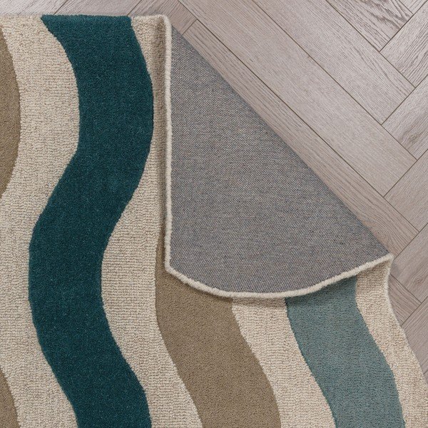 Blauer, handgewebter Wollteppich, 200 × 290 cm Cascade Wool - Flair Rugs-image-4