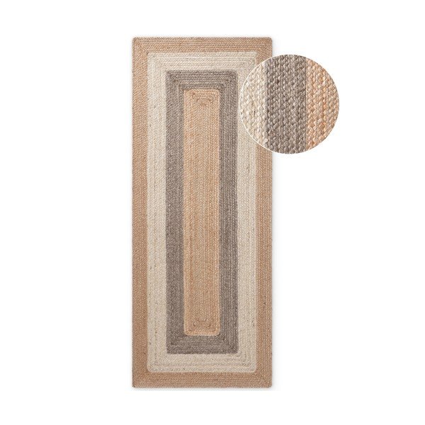 Doppelseitiger/handgewebter Jute-Läufer, 80 × 300 cm Juno - Hanse Home
