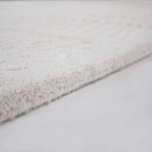 Weißer, handgewebter Teppich mit Wollanteil, 160 × 230 cm Sculptured Wave - Flair Rugs-image-4