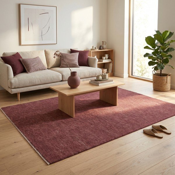 Weinroter Teppich 160 x 230 cm Puro - ESTE-image-1