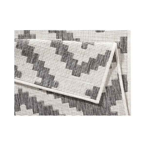 Weißer/grauer Teppich für Innen- und Außenbereiche 80x350 cm Malta – Hanse Home-image-4