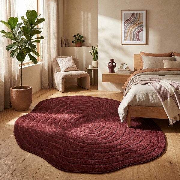 Weinroter Teppich 160 × 230 cm Pebble - ESTE-image-2
