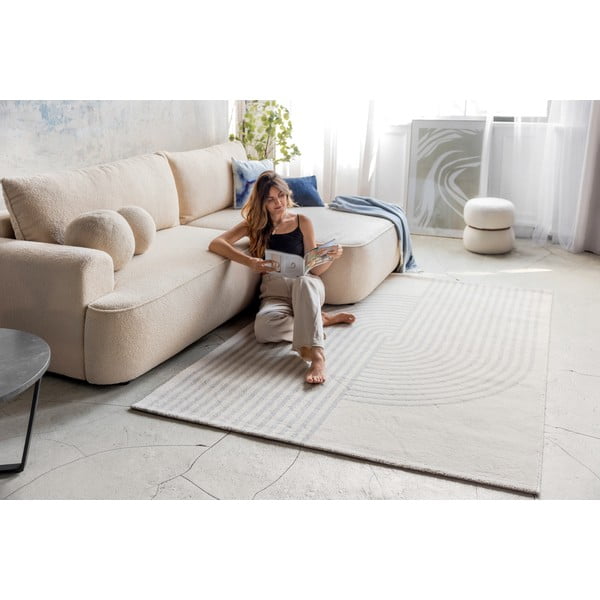 Grauer/cremefarbener Teppich, 200 × 290 cm Zen - Universal-image-3