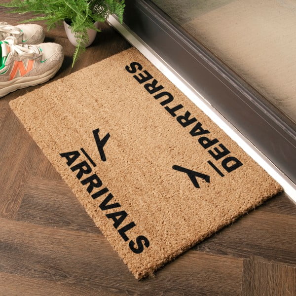 Fußmatte aus Kokosfasern, 40 x 60 cm Arrivals and Departures - Artsy Doormats-image-1