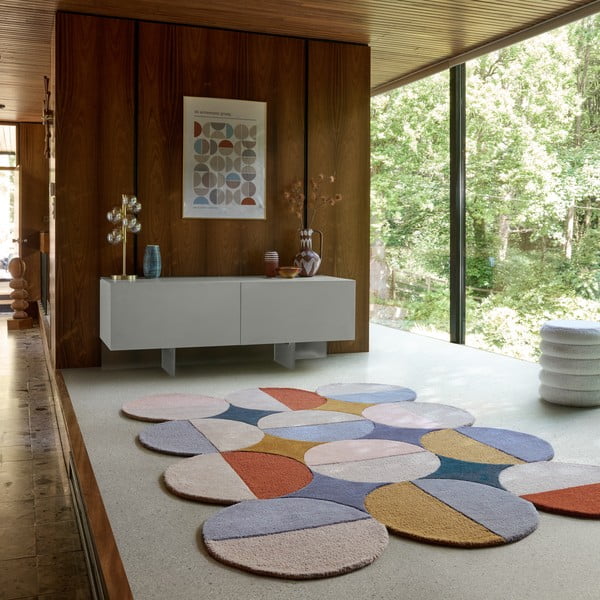 Handgewebter Wollteppich, 160 × 230 cm Mia Ellipse - Flair Rugs-image-1
