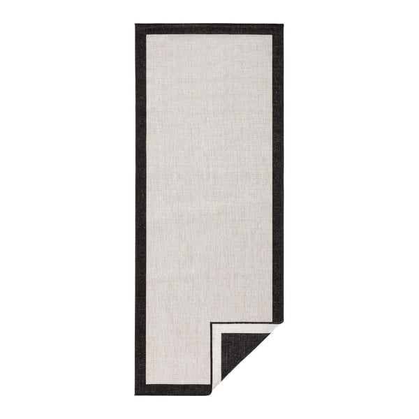 Schwarzer/beige Teppich für Innen- und Außenbereiche 80x250 cm Panama – Hanse Home