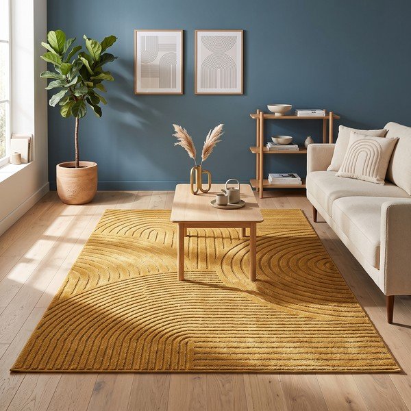 Ockergelber Teppich 160x230 cm Whirl – ESTE-image-4