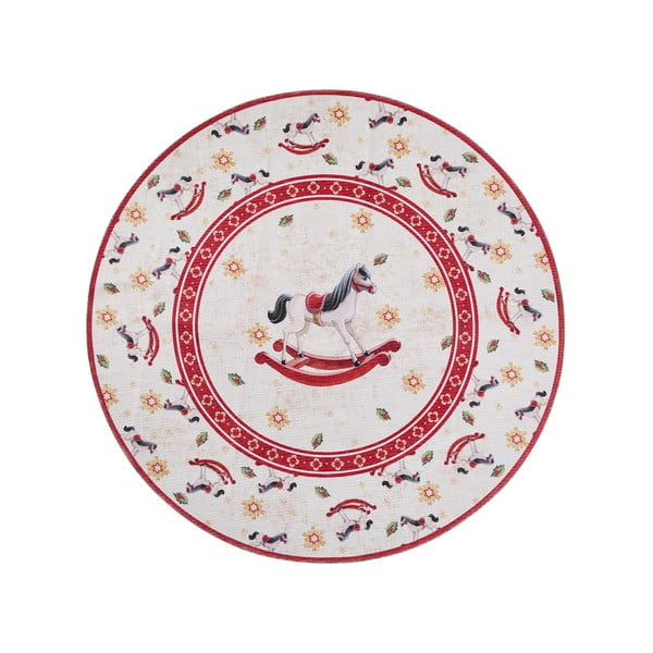 Roter runder Teppich mit Weihnachtsmotiv, Ø 160 cm Toy's Delight Rocking Horse - Villeroy&Boch