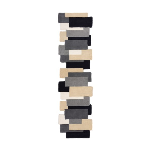 Grauer Läufer aus Wolle, 60 × 230 cm Collage - Flair Rugs
