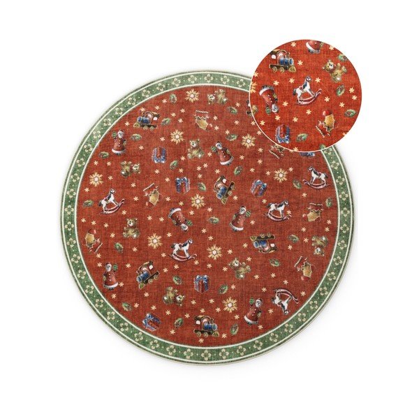 Roter/grüner runder Teppich mit Weihnachtsmotiv, Ø 160 cm Toy's Delight Nostalgic Noel Red Green - Villeroy&Boch
