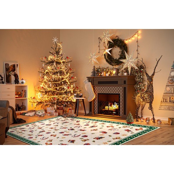 Grüner Teppich mit Weihnachtsmotiv, 160 × 230 cm Toy's Delight Green Christmas - Villeroy&Boch-image-1