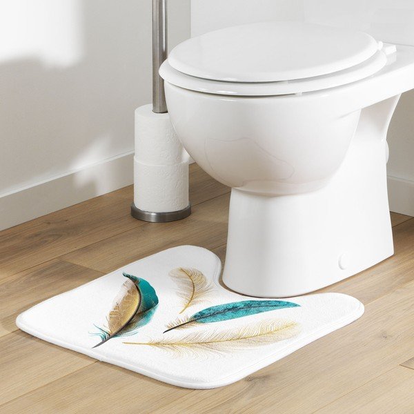 Weißer Badezimmer-Fußteppich für das WC, 45 x 45 cm Plumiss - douceur d'intérieur-image-1