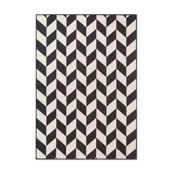 Schwarz/cremefarbener Teppich für den Innen- und Außenbereich, 120 × 170 cm Haringey Terrick - Ted Baker